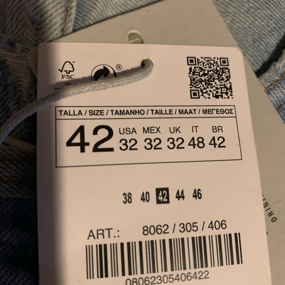 Zara Men 32 slim distressed light Blue Relaxed Fit Vintage Denim Jeans - Picture 4 of 12